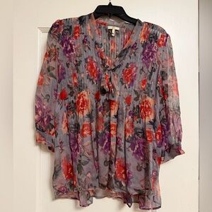 Joie Silk Floral Blouse Womens size small